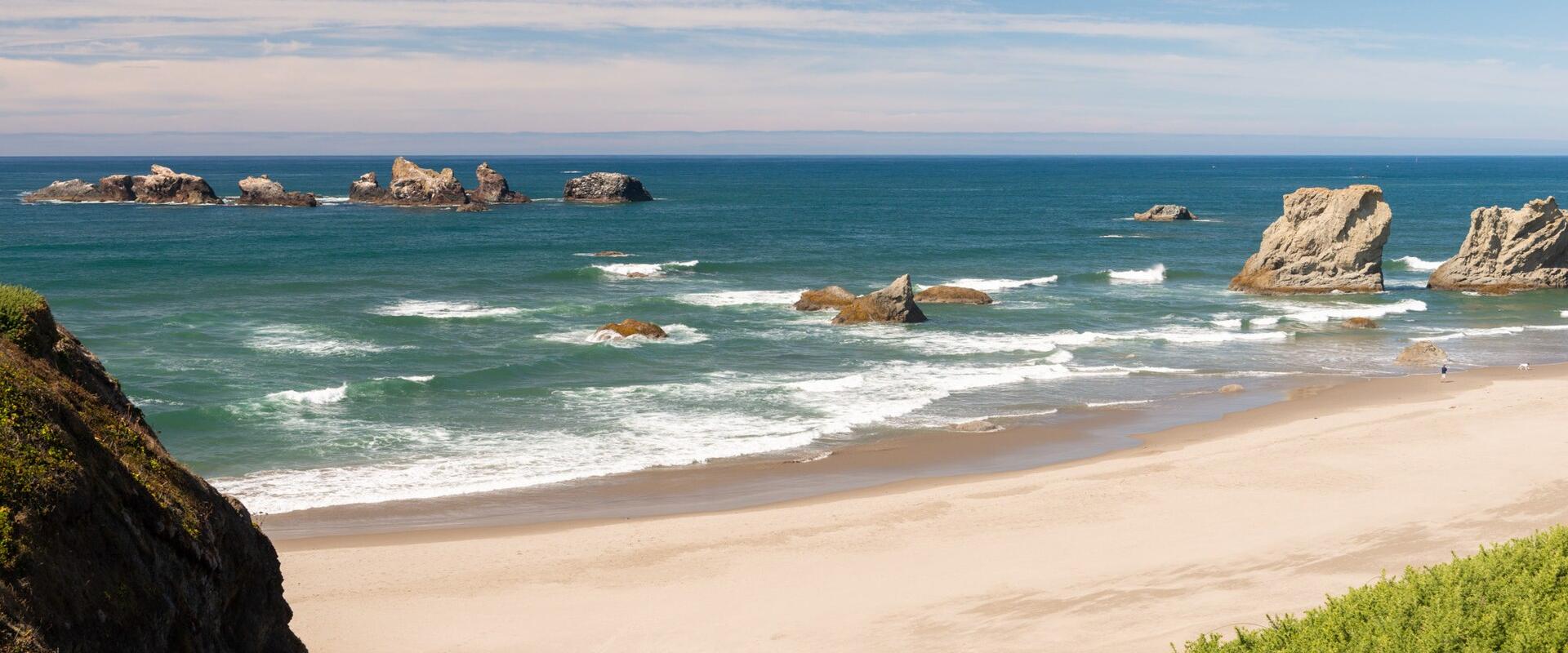 Face Rock and sea stacks on Bandon Beach, Oregon