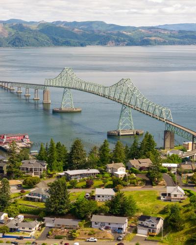 Astoria-Megler Bridge crossing the Columbia River at Astoria, Oregon