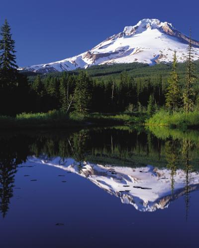 Mount Hood reflected in Mirror Lake, Oregon