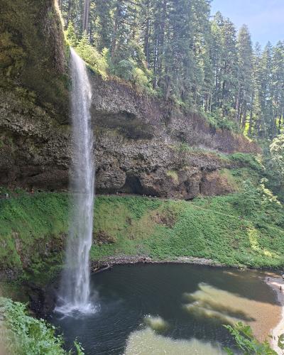 South Falls plunging into its pool in Silver Falls State Park