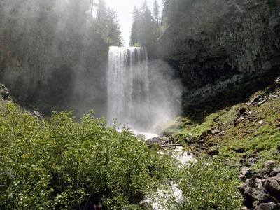 Tamanawas Falls pouring over a basalt cliff on Cold Spring Creek